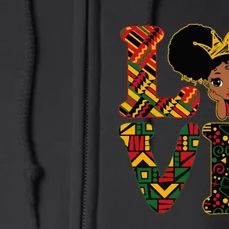 Love Black History Month Strong African Full Zip Hoodie