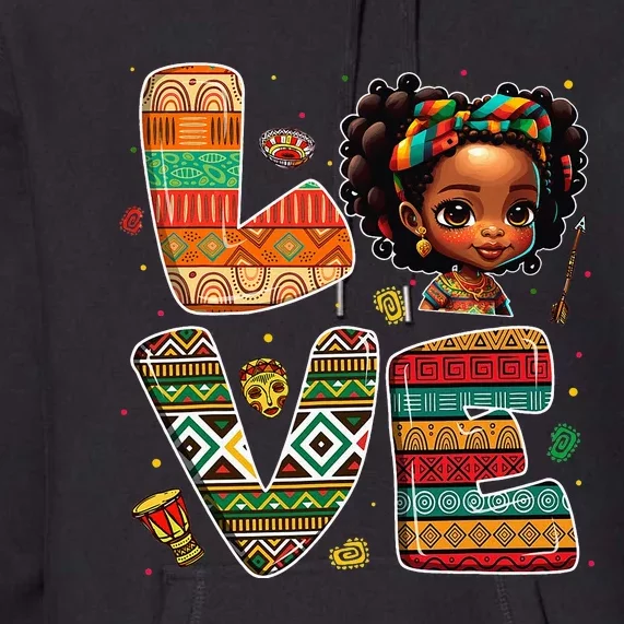 LOVE Black History Month Strong African Premium Hoodie