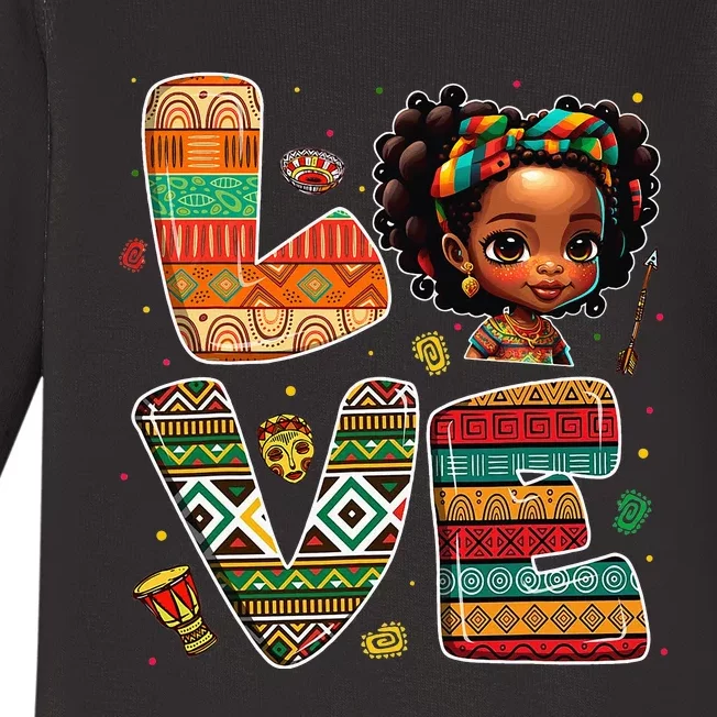 LOVE Black History Month Strong African Baby Long Sleeve Bodysuit