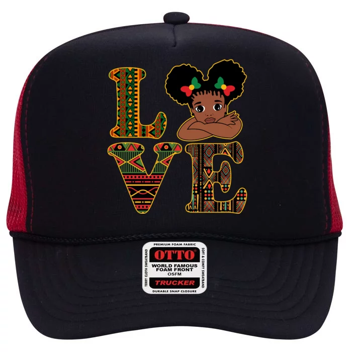 Love Black History Month Cute Pride High Crown Mesh Trucker Hat