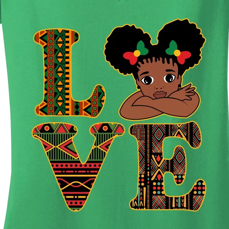 Love Black History Month Cute Pride Women's V-Neck T-Shirt