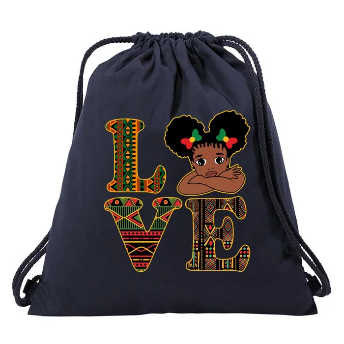 Love Black History Month Cute Pride Drawstring Bag