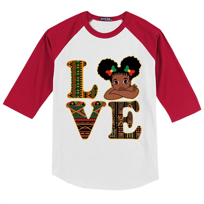 Love Black History Month Cute Pride Kids Colorblock Raglan Jersey