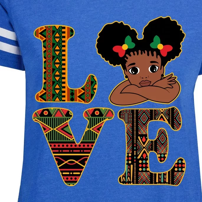 Love Black History Month Cute Pride Enza Ladies Jersey Football T-Shirt