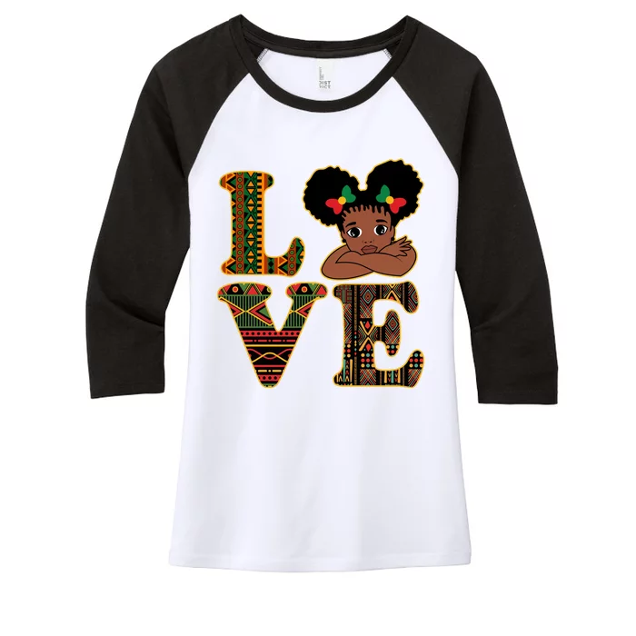 Love Black History Month Cute Pride Women's Tri-Blend 3/4-Sleeve Raglan Shirt