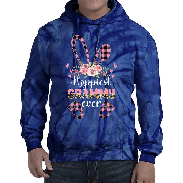 Leopard Bunny Hoppiest Grammy Ever Rabbit Easter Matching Tie Dye Hoodie