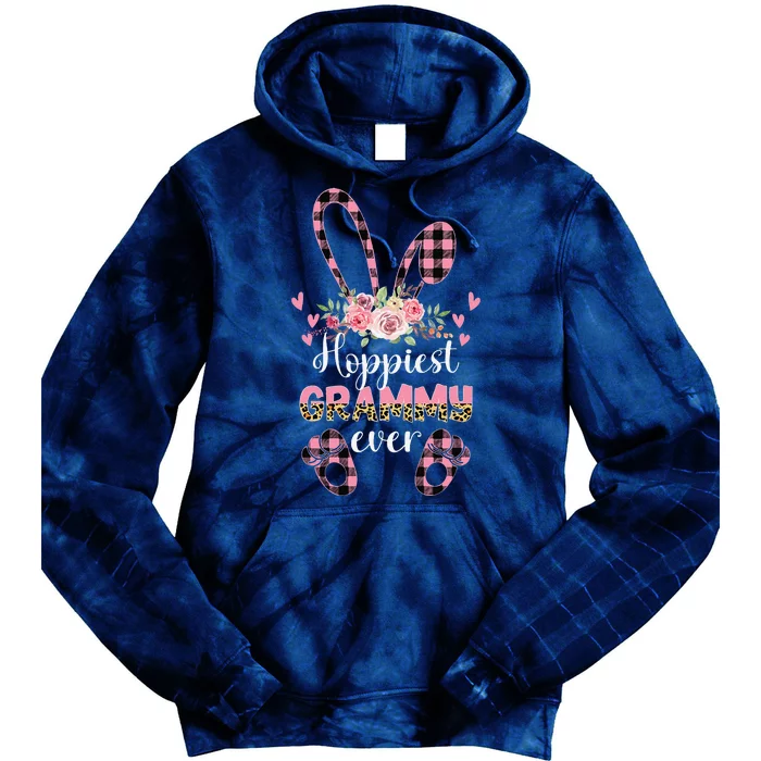 Leopard Bunny Hoppiest Grammy Ever Rabbit Easter Matching Tie Dye Hoodie