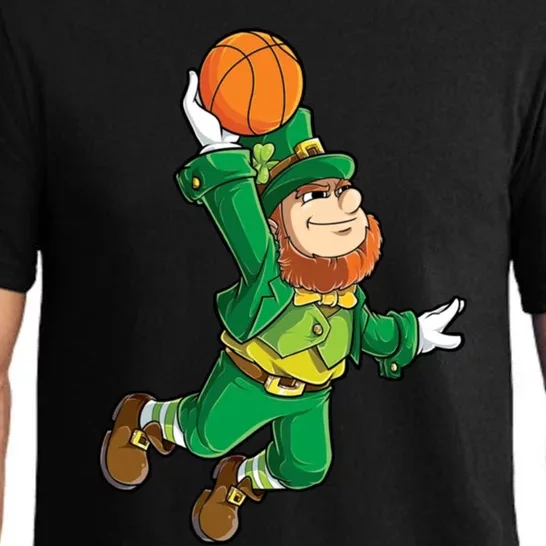 Leprechaun Basketball Happy St Patricks Day Adults Cute Gift Pajama Set