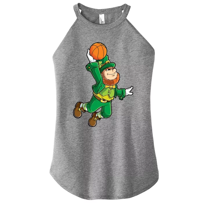 Leprechaun Basketball Happy St Patricks Day Adults Cute Gift Women’s Perfect Tri Rocker Tank