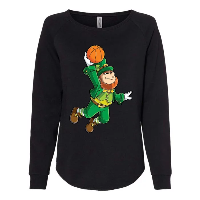 Leprechaun Basketball Happy St Patricks Day Adults Gift Womens California Wash Sweatshirt