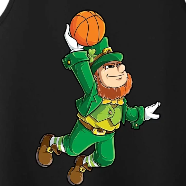 Leprechaun Basketball Happy St Patricks Day Adults Gift Performance Tank