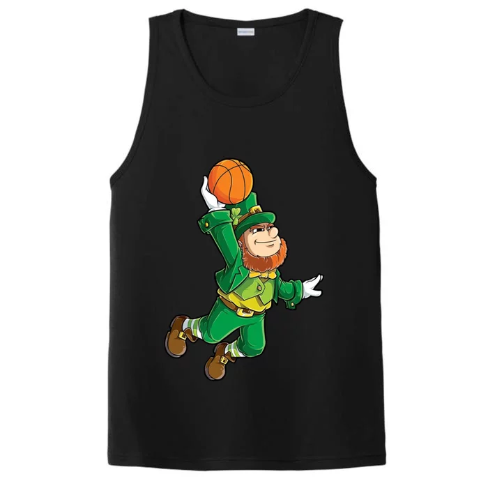 Leprechaun Basketball Happy St Patricks Day Adults Gift Performance Tank