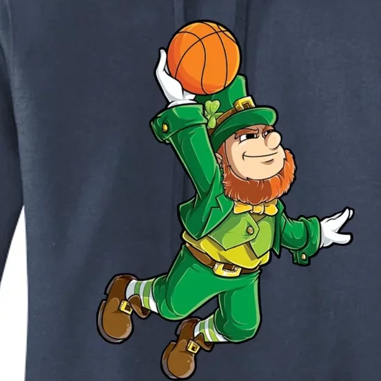 Leprechaun Basketball Happy St Patricks Day Adults Gift Women's Pullover Hoodie