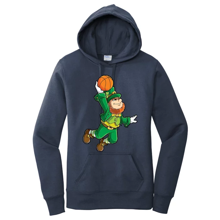 Leprechaun Basketball Happy St Patricks Day Adults Gift Women's Pullover Hoodie