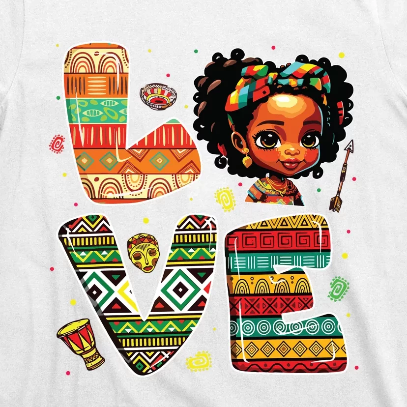 Love Black History Month Strong African Girl T-Shirt