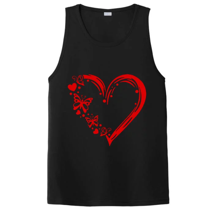 Love Butterfly Heart Performance Tank