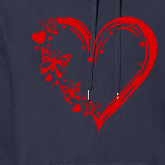 Love Butterfly Heart Premium Hoodie