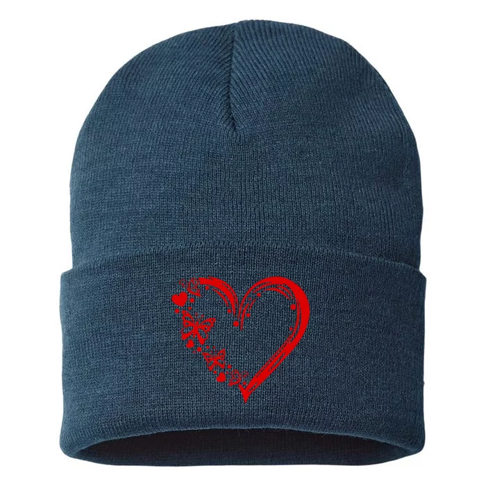 Love Butterfly Heart Sustainable Knit Beanie