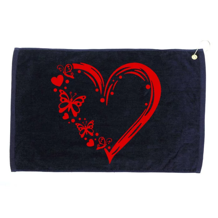 Love Butterfly Heart Grommeted Golf Towel