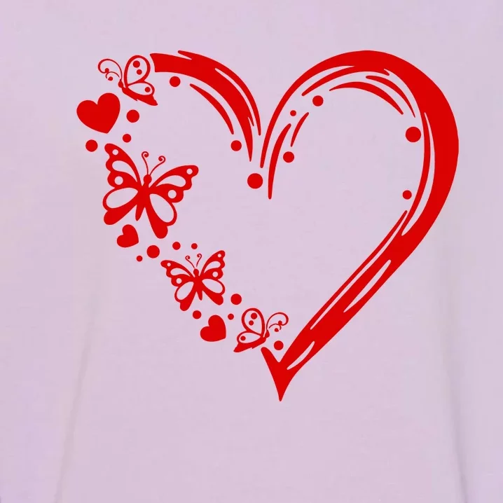 Love Butterfly Heart Garment-Dyed Sweatshirt