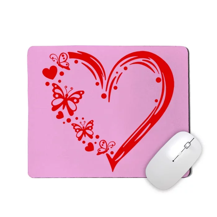 Love Butterfly Heart Mousepad