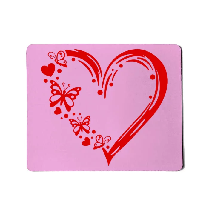 Love Butterfly Heart Mousepad