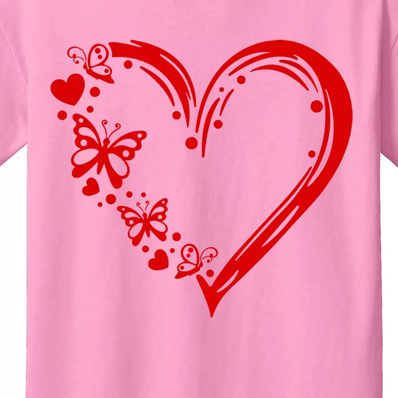 Love Butterfly Heart Kids T-Shirt