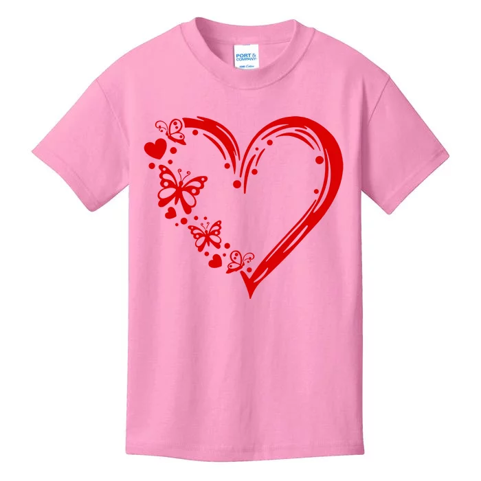 Love Butterfly Heart Kids T-Shirt