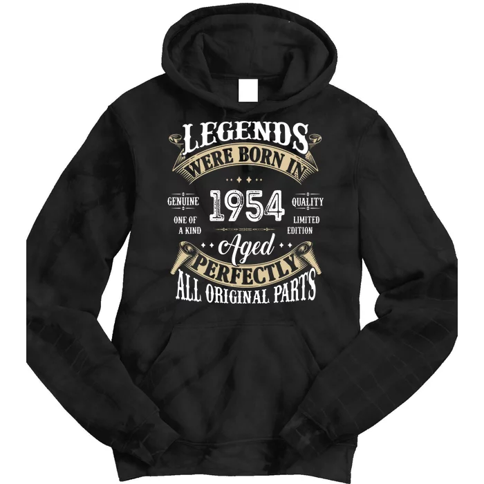 Legend Born In 1954 Aged Birthday Vintage Tie Dye Hoodie