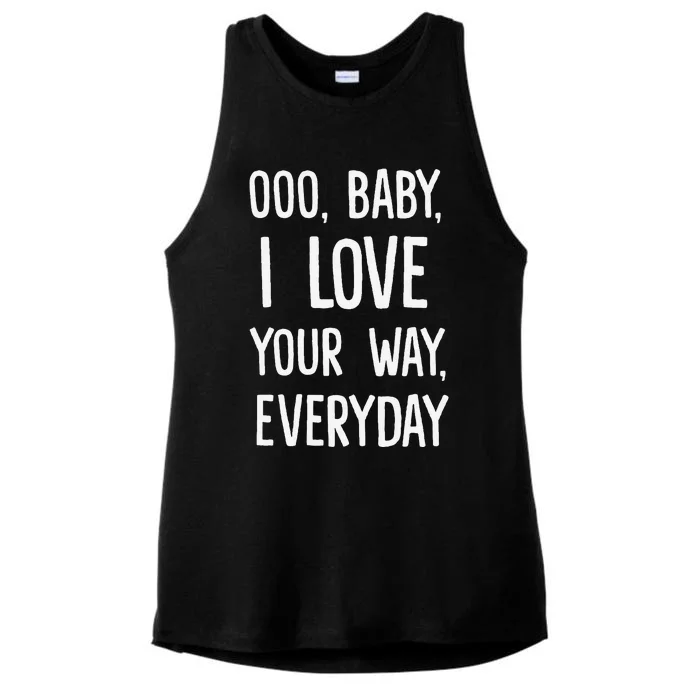 Lyriclyfe Baby I Love Your Way By Peter Frampton Ladies Tri-Blend Wicking Tank