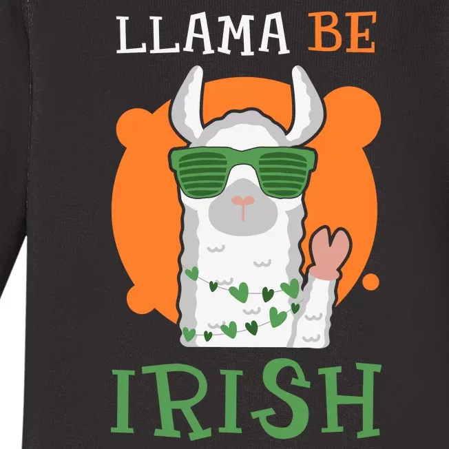 Llama Be Irish Funny Llama St Patricks Day Baby Long Sleeve Bodysuit