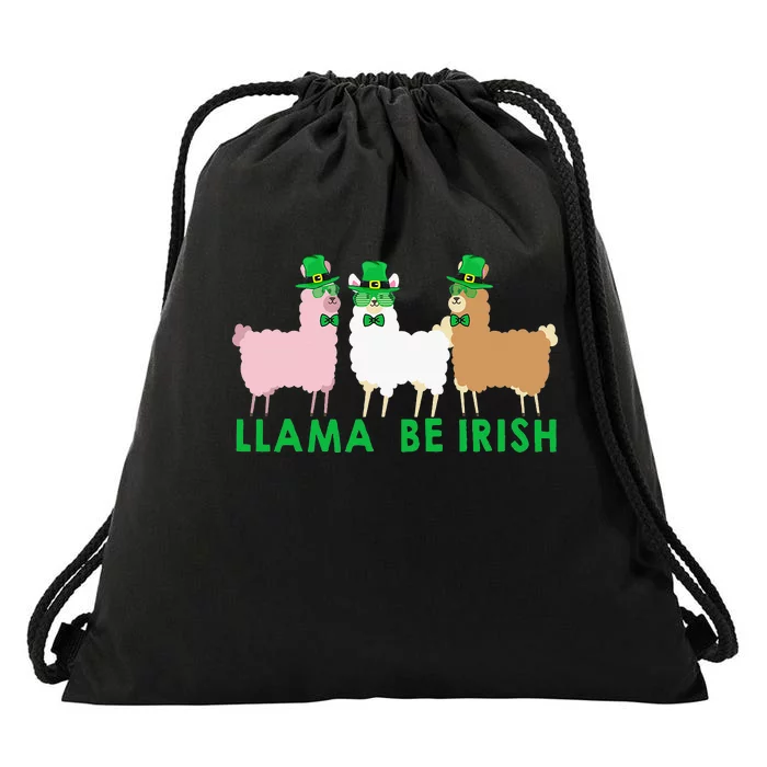 Llama Be Irish Costume Funny St. Patrick's Day Leprechaun Drawstring Bag