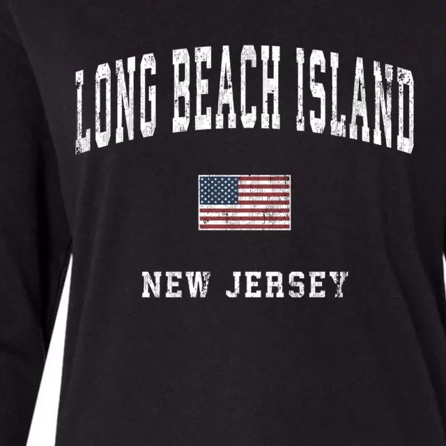 Long Beach Island New Jersey Nj Vintage American Flag Sports Gift Womens Cotton Relaxed Long Sleeve T-Shirt