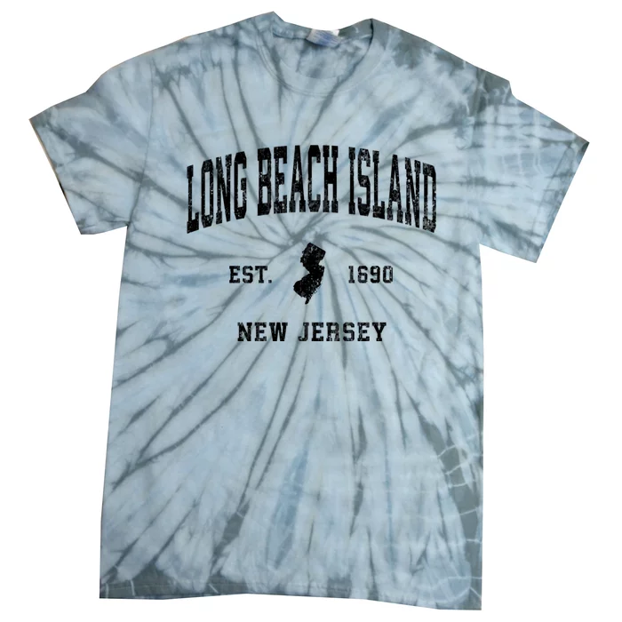 Long Beach Island New Jersey Nj Vintage Established Athletic Sports Tie-Dye T-Shirt