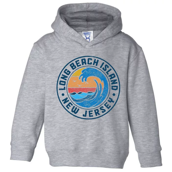 Long Beach Island New Jersey Lbi Vintage Toddler Hoodie