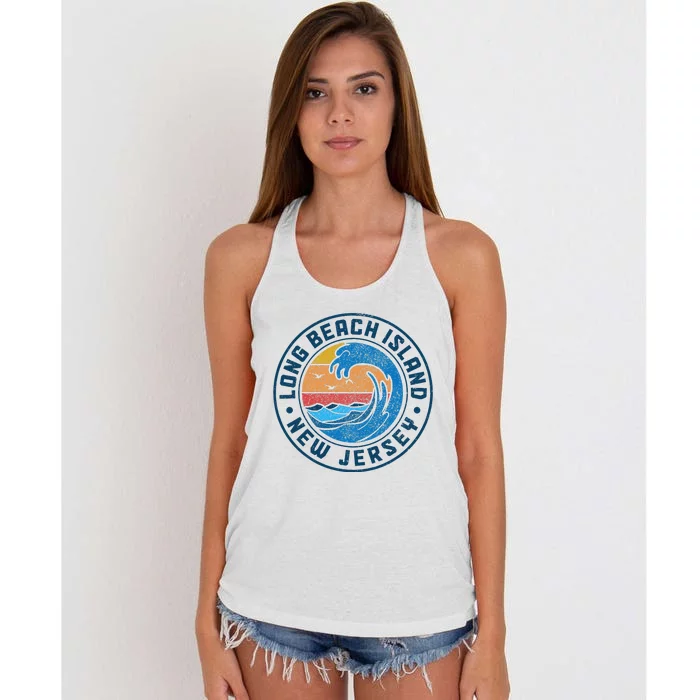 Long Beach Island New Jersey Lbi Vintage Women's Knotted Racerback Tank