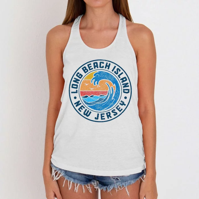 Long Beach Island New Jersey Lbi Vintage Women's Knotted Racerback Tank