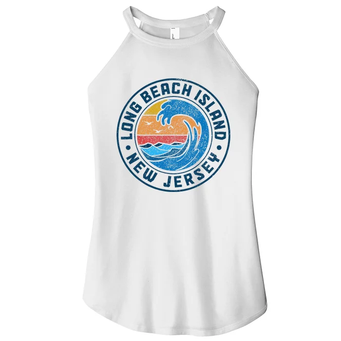 Long Beach Island New Jersey Lbi Vintage Women’s Perfect Tri Rocker Tank