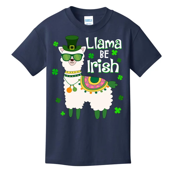 Llama Be Irish St Patrick's Day Funny Kids T-Shirt