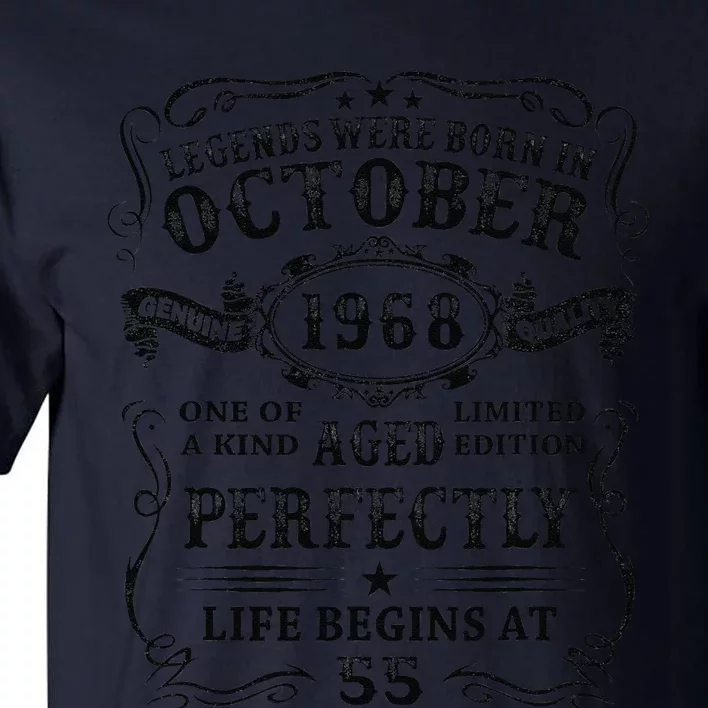 Legends Born In October 1968 55 Years Old Birthday Gifts Tall T-Shirt