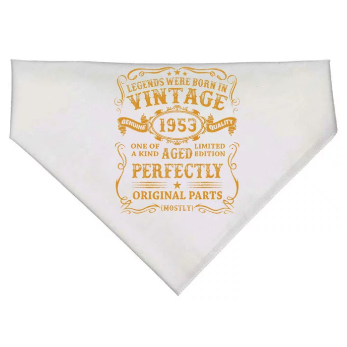 Legends Born In 1953 Vintage 70th Birthday 70 Years Old Gift USA-Made Doggie Bandana