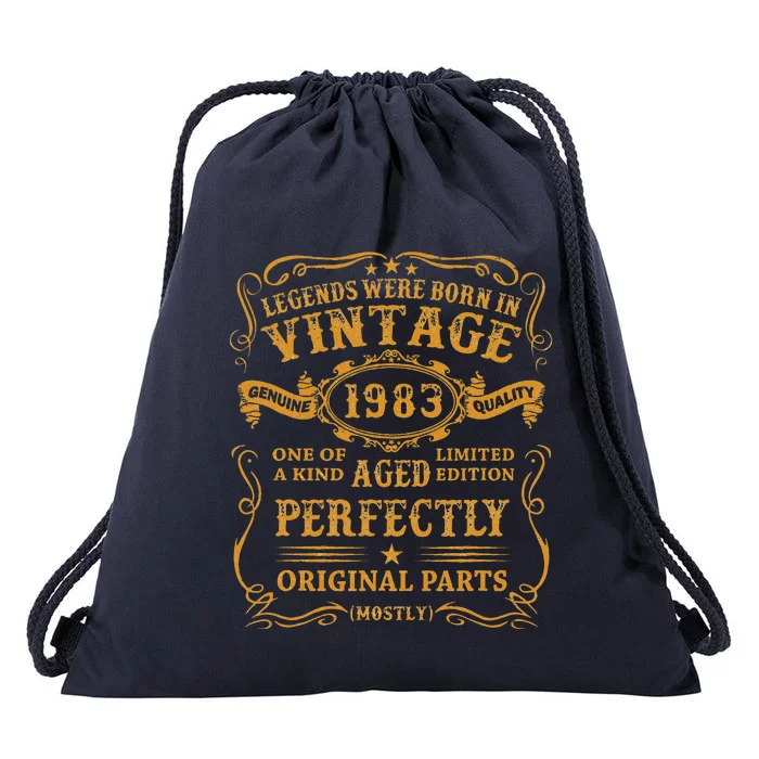 Legends Born In 1983 Vintage 40th Birthday 40 Years Old Gift Drawstring Bag