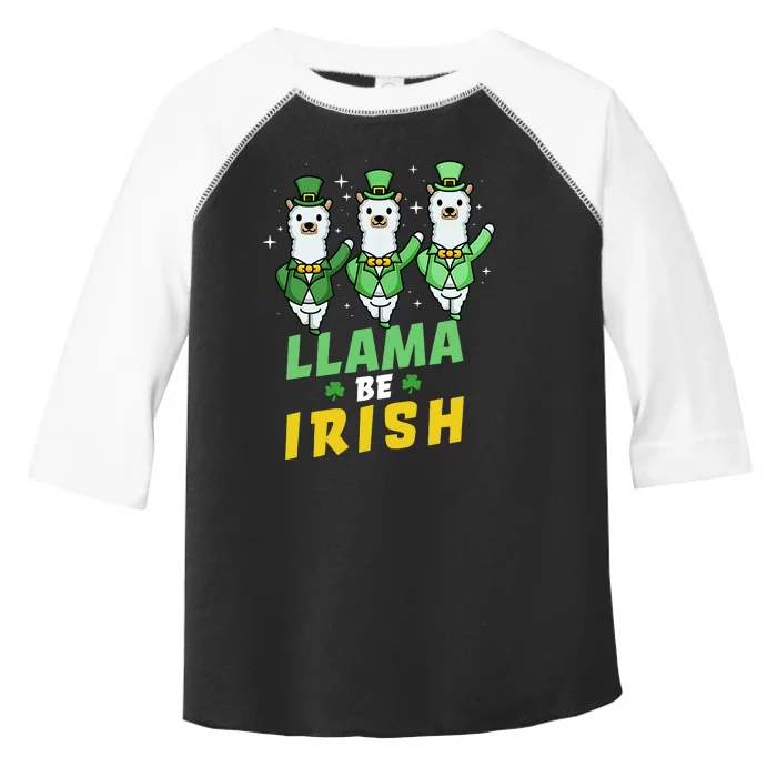 Llama Be Irish Alpaca Dancing Shamrocks Saint Patrick's Day Lucky Toddler Fine Jersey T-Shirt