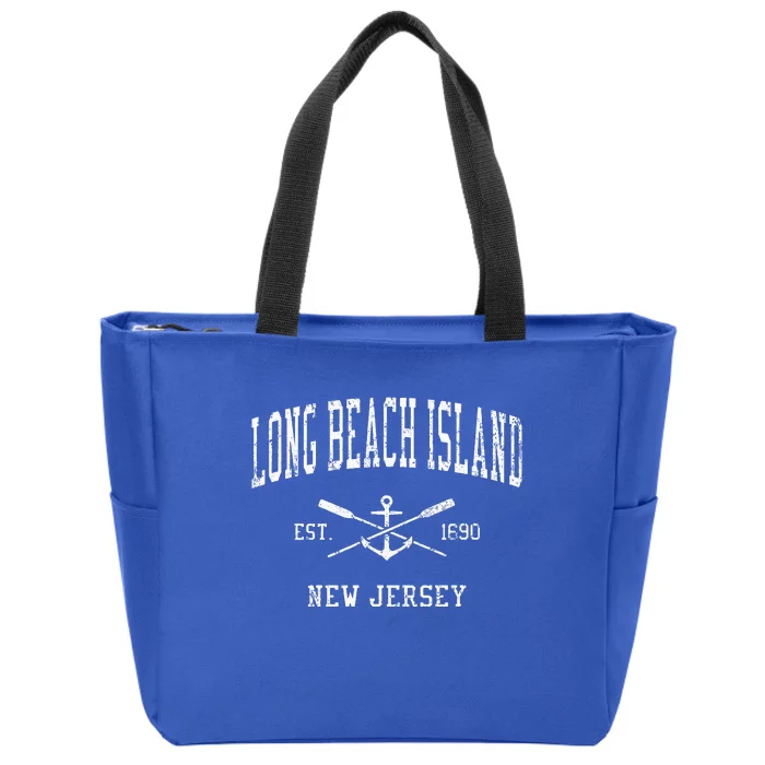 Long Beach Island Nj Vintage Zip Tote Bag