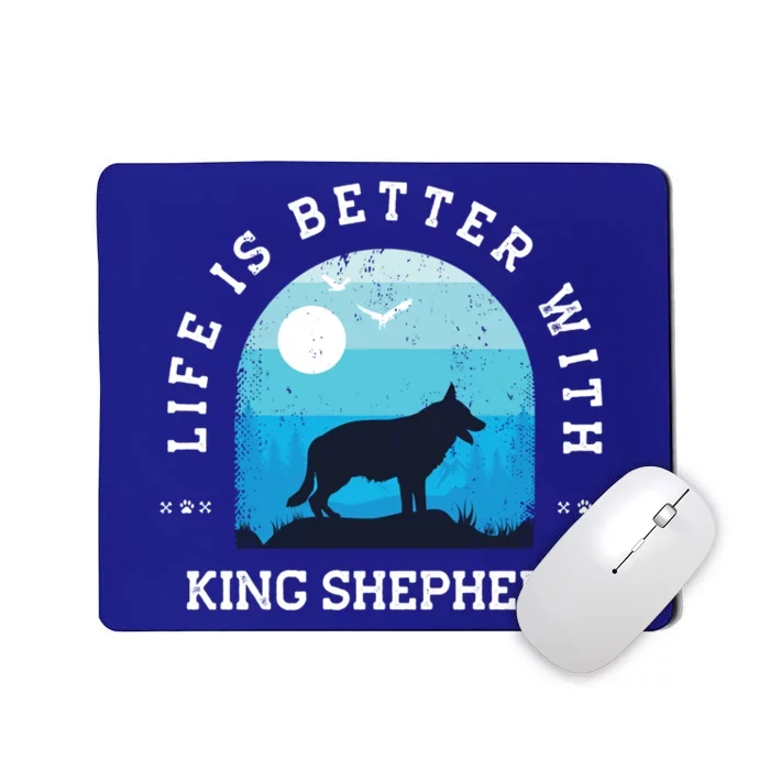 Life Better King Shepherd Vintage Blue Dog Mom Dad Gift Mousepad