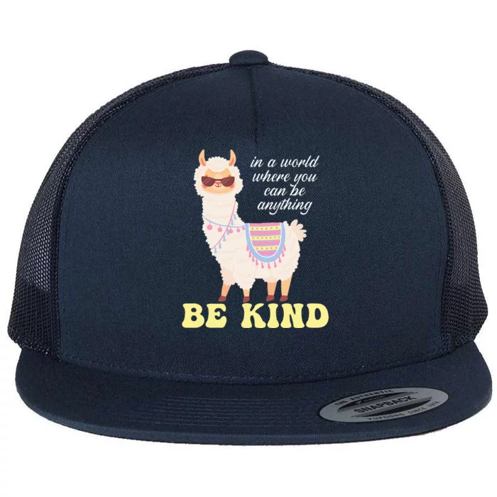 Llama Be Kind Unity Day Orange Anti Bullying Unity day Flat Bill Trucker Hat