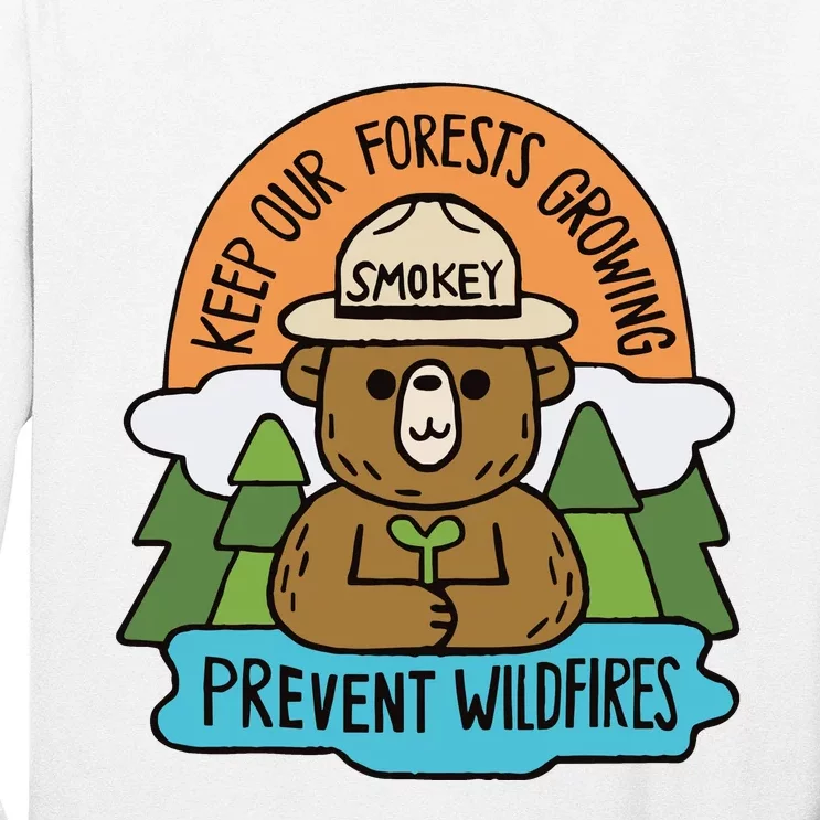 Littleofpins Bear Keep Our Forests Growing Prevent Wildfires Long Sleeve Shirt