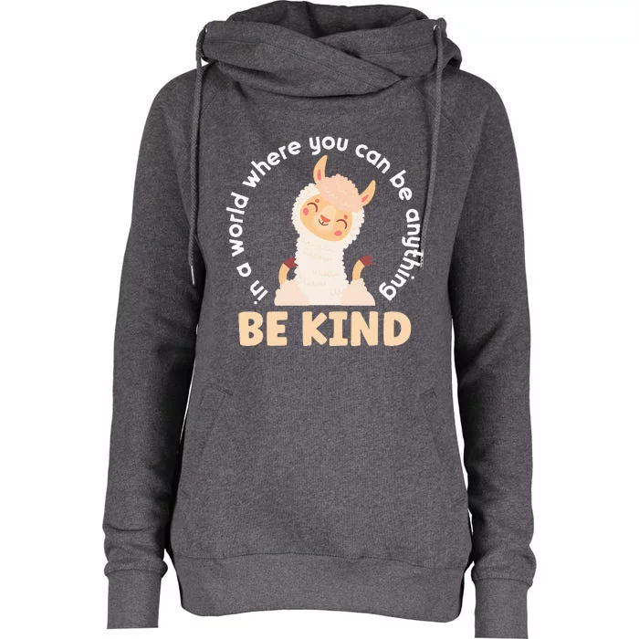 Llama Be Kind Unity Day Orange Anti Bullying Unity day Womens Funnel Neck Pullover Hood