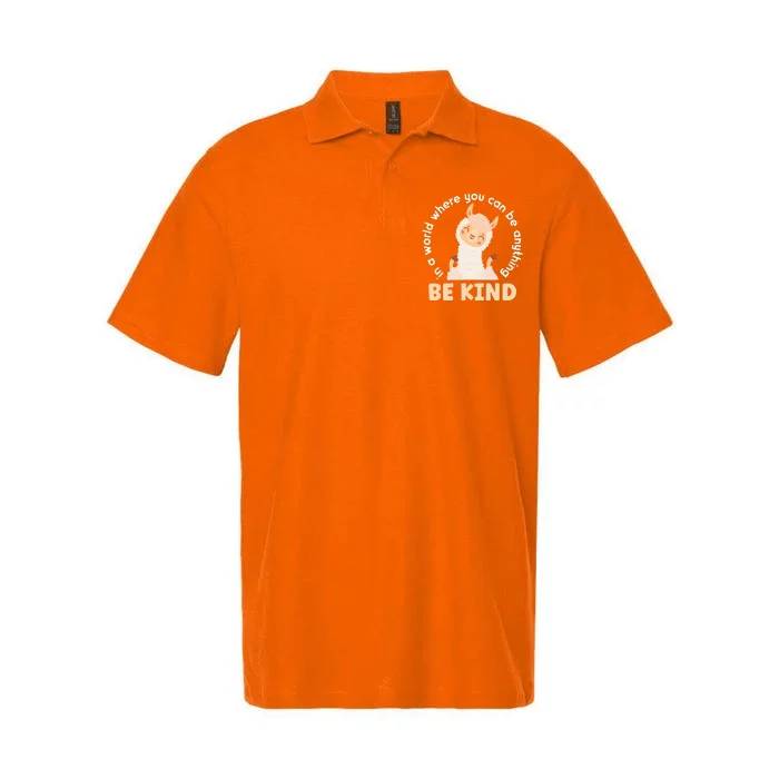 Llama Be Kind Unity Day Orange Anti Bullying Unity day Softstyle Adult Sport Polo