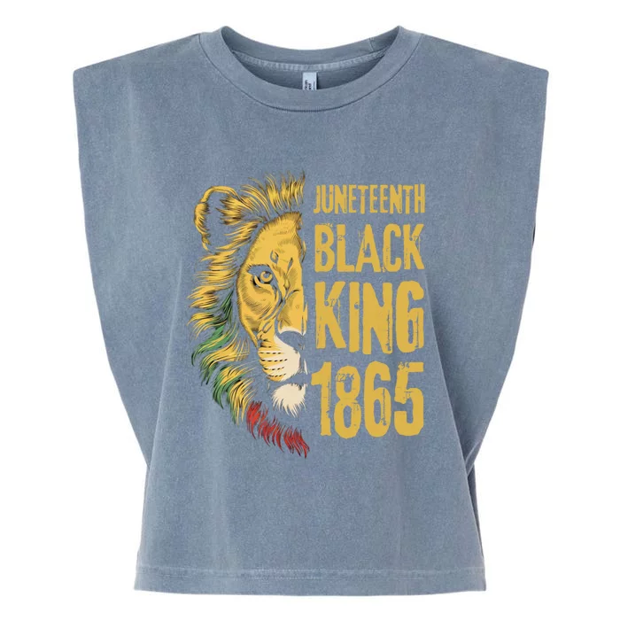 Lion Black King 1865 Junenth African American Gift Garment-Dyed Women's Muscle Tee